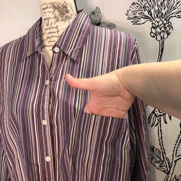 Liz Claiborne Striped Button-Up Shirt Size 18W - Picture 9 of 9